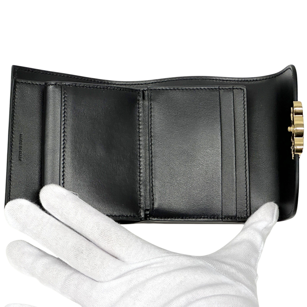 Celine CELINE Women's Tri-fold Wallet, Triomphe Leather, Black, Mini Wallet - Picture 5 of 8